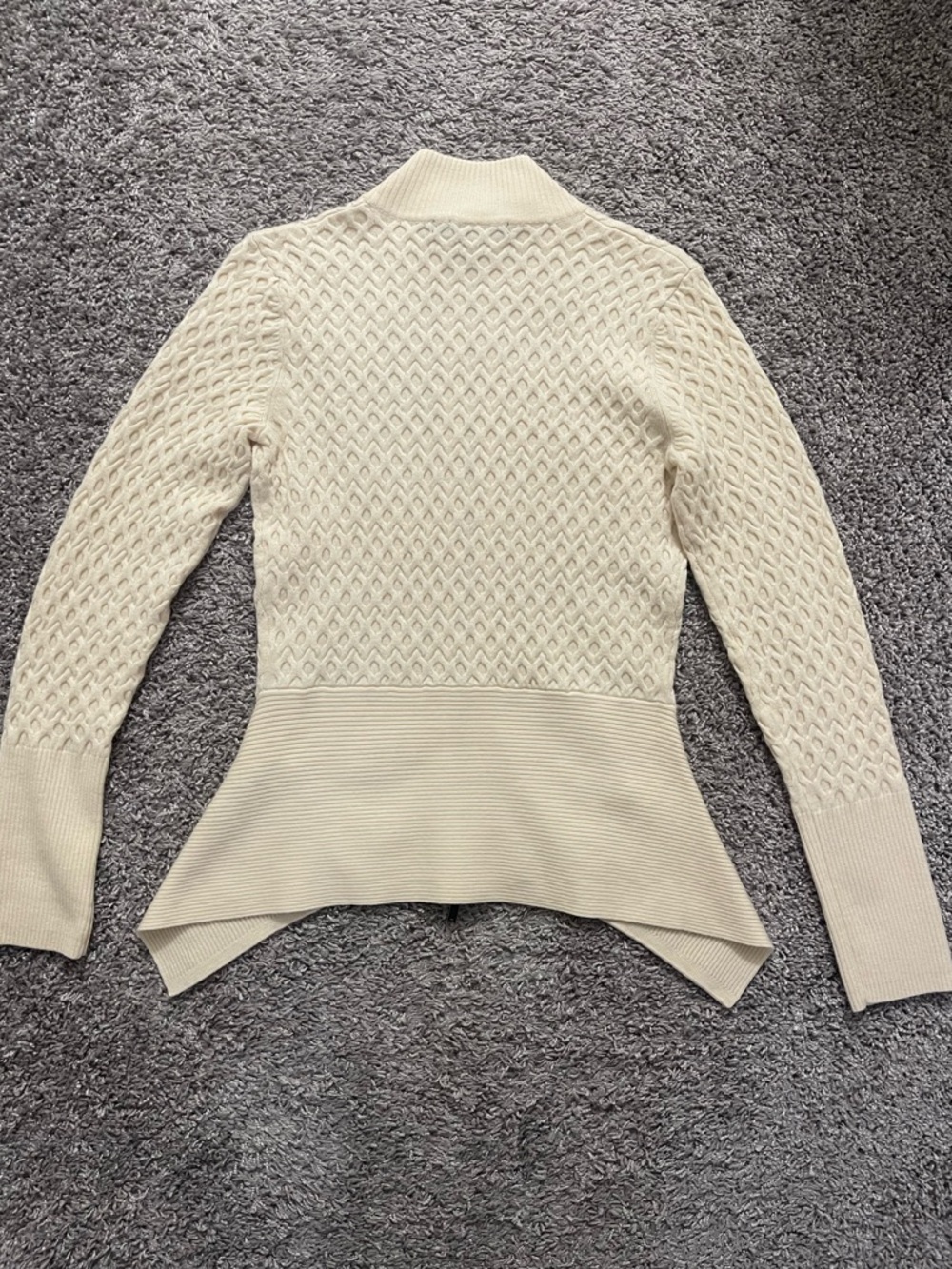 Karen Millen Cream Wool Zip-Front Cardigan - Picture 2 of 11